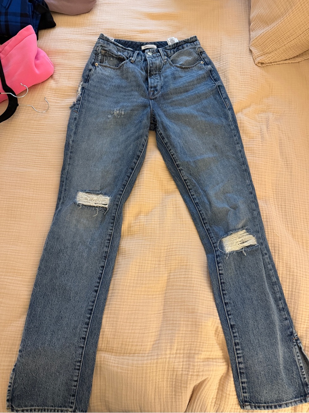 Good American High-Rise Distressed Women's Jeans - Blue